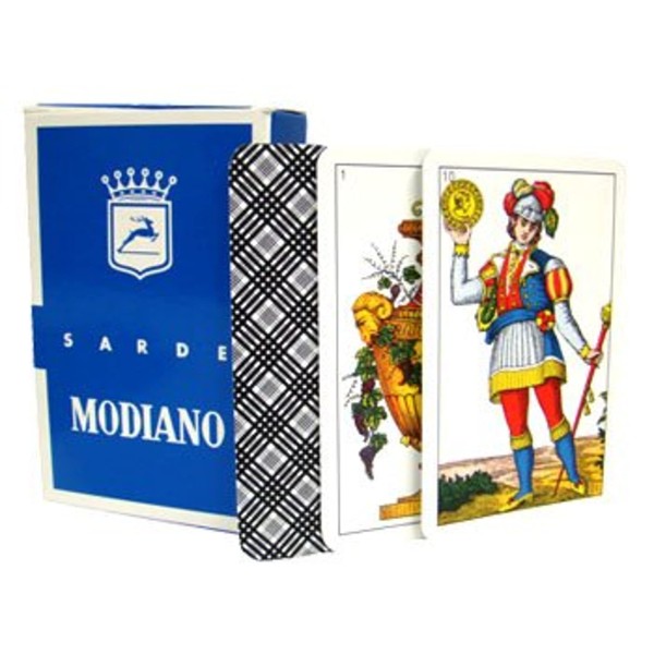 Brybelly Modiano Sarde Regional Italian Playing Cards, Authentic Italian Deck with 40 Cards and Classic Illustrations