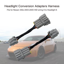 OMNDYEHA Headlight Conversion Adapter Harness 8 to 6 Pin Fits Nissan 350z 2003-2005, Copper Wire, Automotive Wiring, HID Wiring, Plug and Play