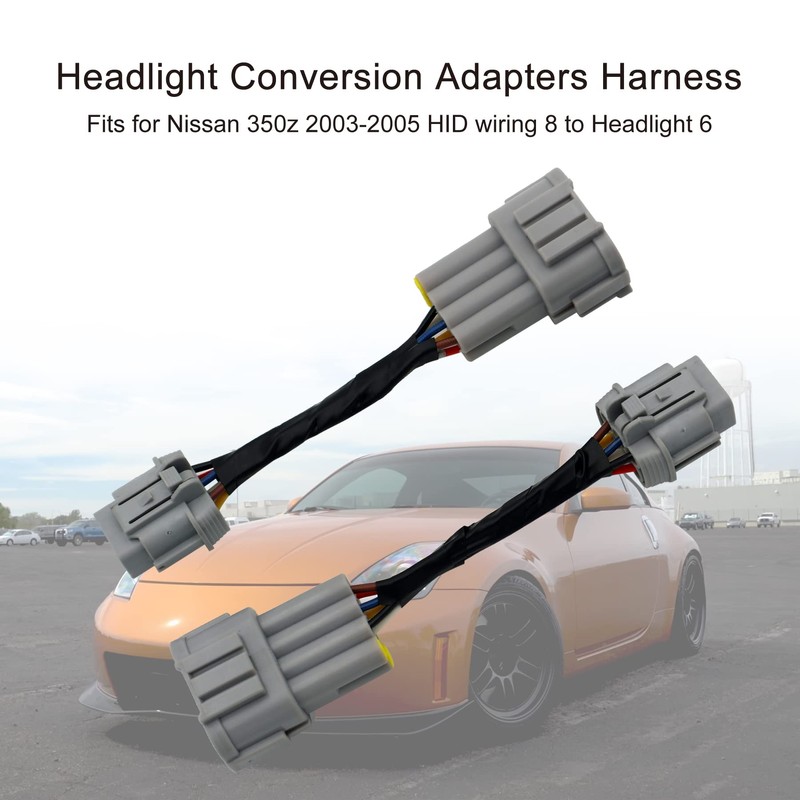 OMNDYEHA Headlight Conversion Adapter Harness 8 to 6 Pin Fits