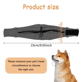 AYNKH Dog Collar Earmuffs, Dog Snoring Anxiety Relief, Comfortable Warm Dog Ear Muffs, Anti-Noise Calming Hood, Calming Pet Collar Earmuffs, Dog Neck and Ear Winter Warmer (Grey)