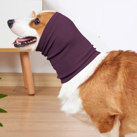 Dog Winter Hats Ear and Neck Warmer Dog Scarf Headband for Dogs Noise Protection,Purple M