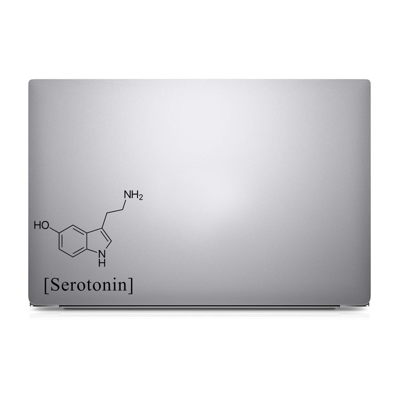 Seratonin Molecule Decal Notebook Car Laptop 5.5" (Black)