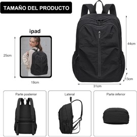 Mochila para Laptop, Mochila de viaje plegable y ligera, Mochila de Gran Capacidad para mujeres y hombres, adecuada para la escuela, viajes, deportes, negocios