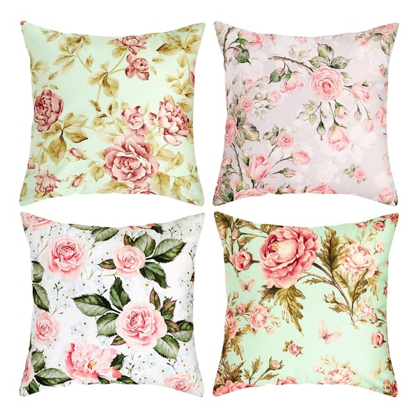 Floral Cushion Covers, Cushion Covers 45cm x 45cm Decorative Square