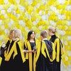 205Ft Yellow Tissue Paper Garland Big Circle Dots Hanging Streamer