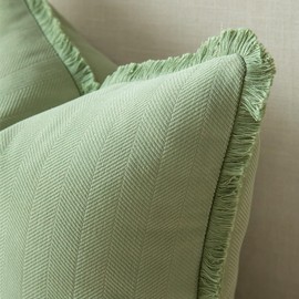 Joyouth Set of 2 Decorative Fringe Throw Pillow Covers Chenille Pillow Covers Elegant Design Pillowcase Soft Tassels Cushion Cover for Couch Bed Home Decor,24×24 Inch,Sage Green