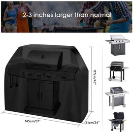 BBQ Covers Waterproof Heavy Duty Grill Cover Gas BBQ Cover Windproof, Rip-Proof Outdoor Large Barbecue Cover for Weber, Brinkmann, Char-Broil