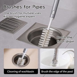 FlyingHuo 3-Pack Brushes for Pipes Long Handled.extendable Handle, Water Pipe Brush,Tube Brush,Lab Brush,Nylon Brush, Sponge Brush, scouring pad Brush for Water Pipe, Water Cups, Water Bottles