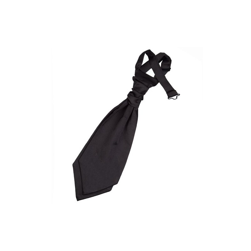 DQT Plain Satin Wedding Pre-Tied Scrunchie Cravat Tie for Boys