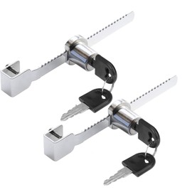 ZiYuya 2 x Silver Terrarium Lock Display Cabinet Lock Sliding Door Lock Ratchet Lock with Key Same