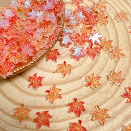 100Pcs Fall Nail Charms Autumn Maple Leaf Nail Rhinestones Flat Back Mixed Color Thanksgiving Nail Gems and Charms Orange Yellow Resin Maple Leaves Nail Jewels for Nail Art Clothes Shoes Decoration