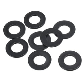 PATIKIL M12 Nylon Flat Washers 8 Pack 12mm ID 24mm OD 2mm Thickness Seal Spacer Gasket Ring Faucet Pipe Water Hose Fastener Bolts Black