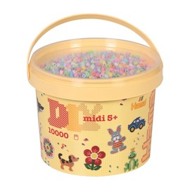 Hama DIY Midi Beads Bucket | Approx. 10.000 Fuse Beads | Mosaic Decoration Arts & Craft for Creative Children Ages 5+ | Colour Mix 50