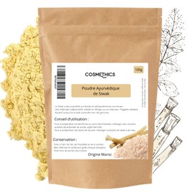 Cosm'Ethics® Ayurvedic Organic Siwak Powder 100% Natural Cleanses Gum Care Resealable Bag for Optimal Storage