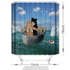 DOMOKU Cat Shower Curtain Funny Pet Kitten Couple Cosplay in