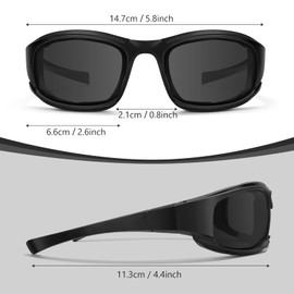 Jeemeele Motorcycle Riding Glasses Motorcycle Goggles 4PCS Padding Goggles Motorcycle Sunglasses UV Protection Dustproof Windproof for Outdoor Actives (Black+Blue+Yellow+Clear)