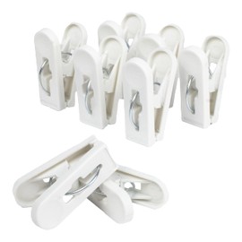 Pinzas para Colgar Ropa / Tendedero |72 Ganchos Multiusos para Lavandería, Alimentos y Manualidades | Clips de Plástico Reciclado de Máxima Resistencia | Paquete de 72 Piezas color Blanco