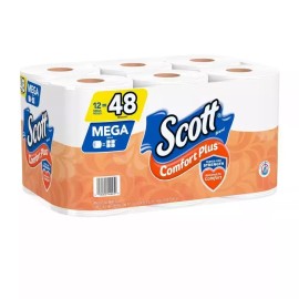 SCOTT Mega Roll Comfort Plus Toilet Paper (425-Sheets Per Roll 12 Rolls Per-Pack)