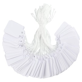 Pack of 500 Price Tags Small Hanging Tags Marking Labels with Thread, 22 mm x 35 mm, for Jewellery Clothing Display