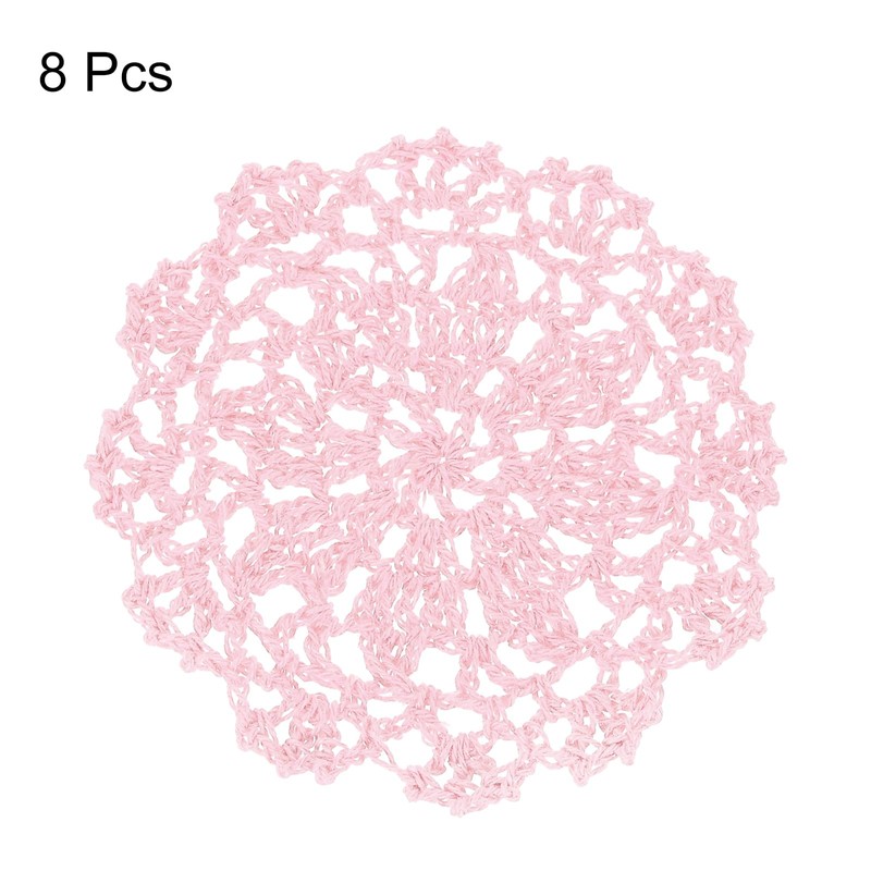 sourcing map Fabric Coasters, 8pcs 4" - Cotton Woven Crochet