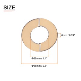 DTGN 66x6mm(DxT) Wall Split Flange - 4Pack - Good for Bathroom Kitchen 28mm Dia Pipe - Stainless Steel Round Escutcheon Plate - Silver Tone