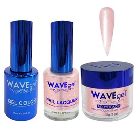 WAVEGEL Soak-Off Gel, Nail Lacquer & Acrylic/Dip Powder Matching Set - Royal Collection - #110 Blush Royale