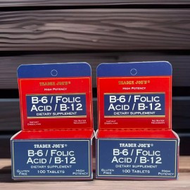 Trader Joe's 2X Trader Joe's B-6 Folic Acid B-12 High Potency Dietary Supplement FREE SHIP