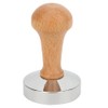 57.5mm Stainless Steel Base Coffee Powder Tamper with Wooden Handle