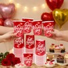 50 PCS Valentines Paper Cups 9oz Red Heart Design Disposable