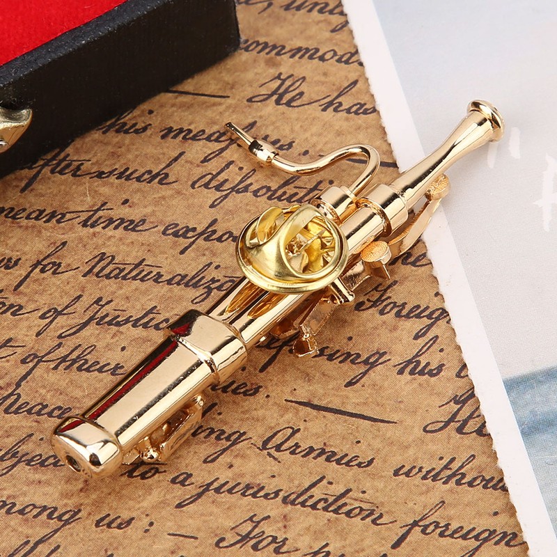 Gold Plating Copper Bassoon Musical Instrument Bassoon Brooch Pin with