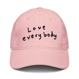 Ripple Junction Love Everybody Slanted Text Adjustable Baseball Hat, Pink, One Size