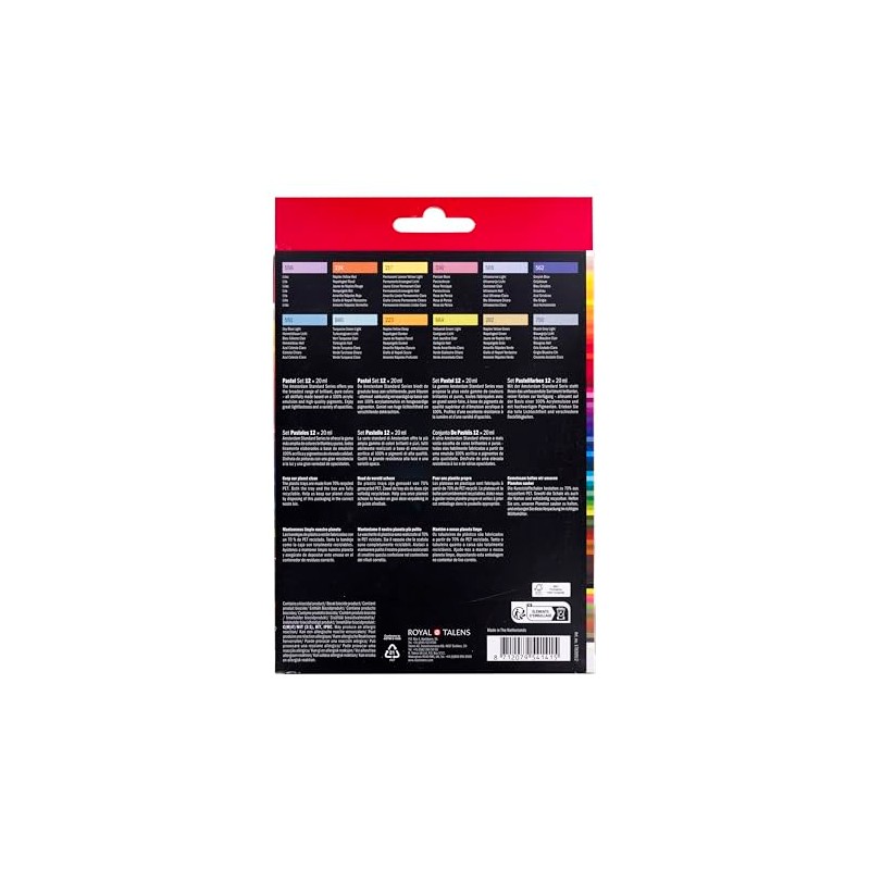 Amsterdam Acrylic Paint Set 12 x 20 ml Soft Pastel
