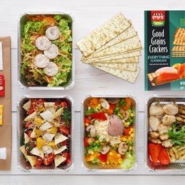 Snacktery Everything Flatbread Crackers - All Natural Thin Crackers in 8 Stay-Fresh Packs - Crispy Flat Bread Crackers for Cheese, Spreads, Dips - 7 oz