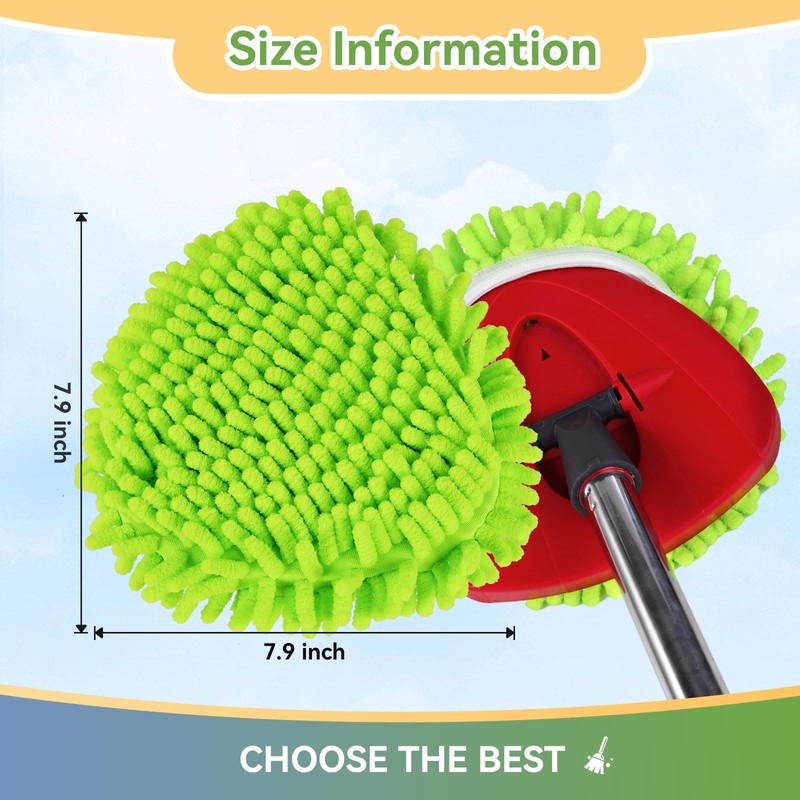 2 Pack Reusable Microfiber Mop Pads Compatible with O-Cedar EasyWring