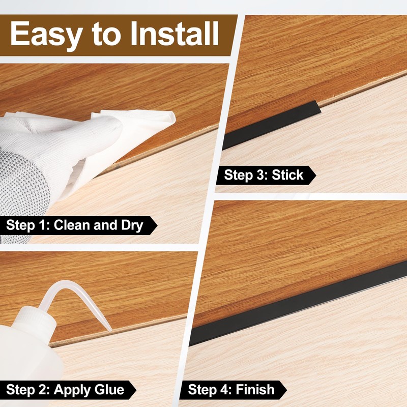 uxcell 3Pcs 2.9ft x 0.47" t Molding Floor Transition Strips,