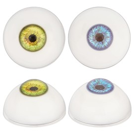 PH PandaHall 2 Paio di Bulbi Oculari Spaventosi A 2 Colori, 32mm Semitondo Resina Occhi Artigianali Grandi Bulbi Oculari Vuoti Occhi D'Orso per Decorazioni per Feste di Halloween Sculture d'Arte
