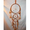 Amber Color Triple Dream Catcher Mandella Beads & Feathers 26"