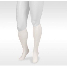 Juzo 4202ad 30-40mmhg Basic Ribbed Closed Toe Compression Socks,White,1 (I) Short