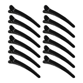12 Pcs Hairdressing Clips, Hair Clips For Styling, Sectioning Hair Clips, Hair Sectioning Clips Of All Hair Types For Professional Hairdresser Clips For Salon Styling & Care - Black