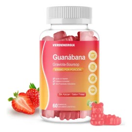 Gomitas Guanabana Extracto Orgánico Con Vitamina C Veganas Fresa                                                                                      