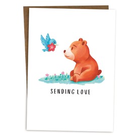 BYANIKA A6 Sending Love Card Thinking Of You Card Get Well Soon Card Sympathy Card Miss You Card Sending Hugs Card