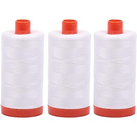 3-PACK - Aurifil 50WT - Natural White, Solid - Mako Cotton Thread - 1422Yds EACH - MK50-2021