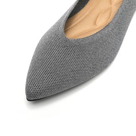 Semwiss Women's Ballet Flats Comfortable Casual Dressy Shoes,Work Flats Office Shoes Pointed Toe Leopard Flats Grey Size 10