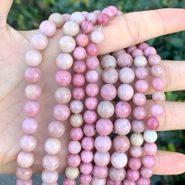 1 Strand Adabele Natural Pink Rhodonite Healing Gemstone 4mm (0.16 inch) Small Round Loose Beads Gem Stone Spacer (88-93pcs) for Jewelry Craft Making GF9-4