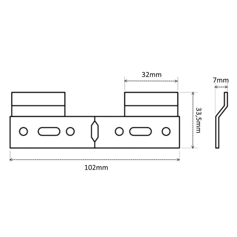 AERZETIX: 10 x Profile for Hanging Plate for Furniture 102/33.5