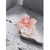 Santuzza 925 Sterling Silver Lily Ring Pink Sapphire Cubic Zirconia