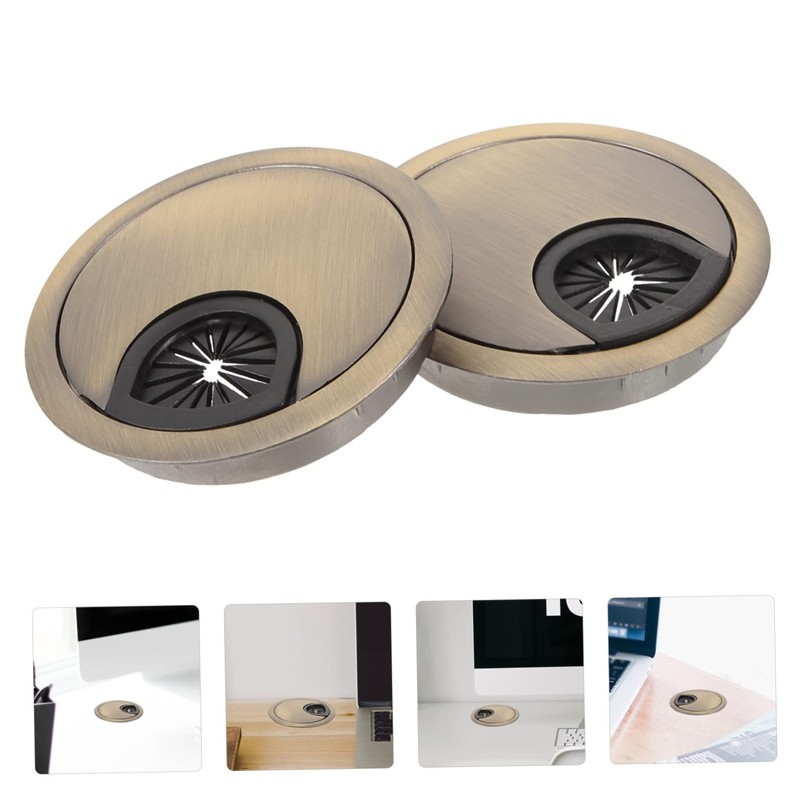 Operitacx 2pcs Desk Grommet Cable Organizer Cover Wire Hole for