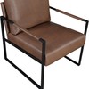 Lexicon Modern Accent Chair, Faux Leather Upholstered Living Room Chair