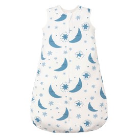 ZIGJOY Baby Sleeping Bag 1.5 TOG Sleeping Bag 12-24 Months Baby Sleep Bag Toddler Wearable Blanket with 2-Way Zipper for All Seasons, Blue Moon, L