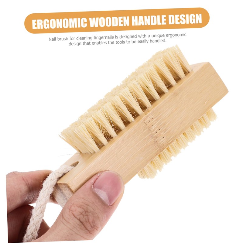 IWOWHERO 2pcs Bamboo Sisal Nail Brush for Fingernails/toe Nails Cleaning